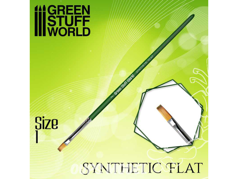 Green Stuff 508178 GREEN SERIES Pinceau Synthétique Plat Taille 1