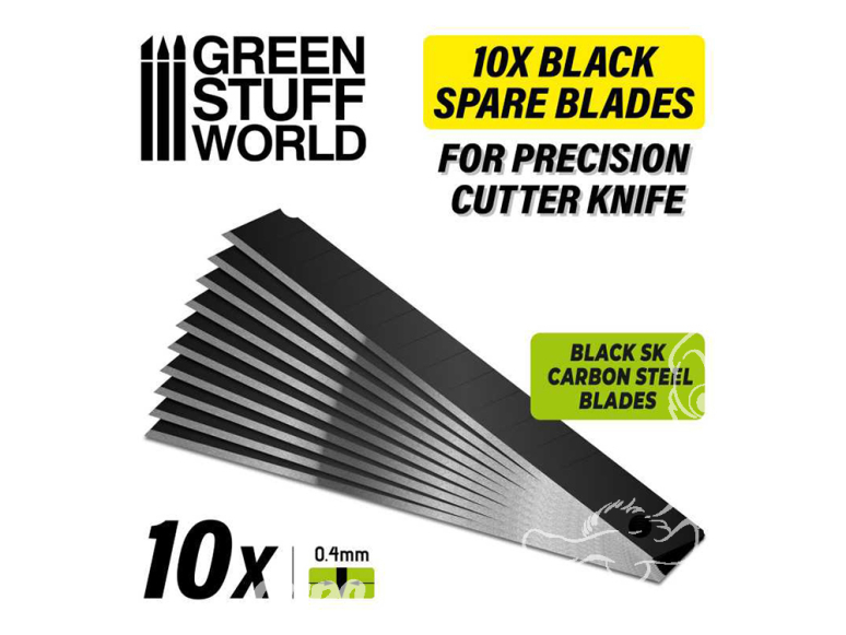 Green Stuff 506920 Pack de 10x LAMES NOIRES 9mm