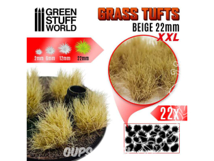 Green Stuff 509501 Touffes d'herbe XXL 22mm Auto-Adhésif BEIGE