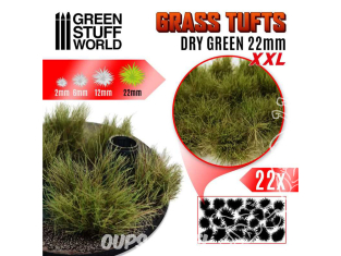 Green Stuff 509495 Touffes d'herbe XXL 22mm Auto-Adhésif VERT SEC
