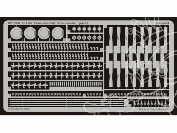 EDUARD photodecoupe avion 32208 Armement F-105 Thunderchief 1/32