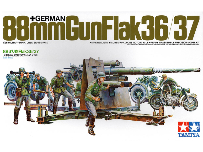 tamiya maquette militaire 35017 German 88mm Gun Flak 36.37 1/35