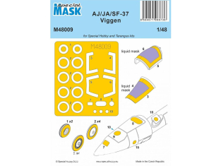 Special Hobby Masque avion M48009 AJ/JA/SF-37 Viggen kit Special Hobby et Tarangus 1/48