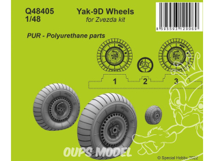 Cmk kit resine Q48405 Roues Yak-9D kit Zvezda 1/48