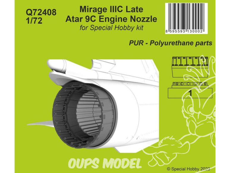 Cmk kit d'amelioration Q72408 Mirage IIIC Late Injecteur de moteur Atar 9C pour kit Special Hobby 1/72