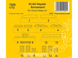 Cmk kit resine 7505 Armement Ki-84 Hayate kits Arma Hobby 1/72