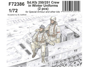 Cmk figurine F72386 Équipage Sd.Kfz 250/251 en uniforme d'hiver pour Special Armour et autres kits 1/72