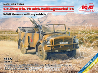 Icm maquette militaire 35503 s.E.Pkw Kfz.70 avec Zwillingssockel 36 Véhicule militaire allemand WWII 1/35