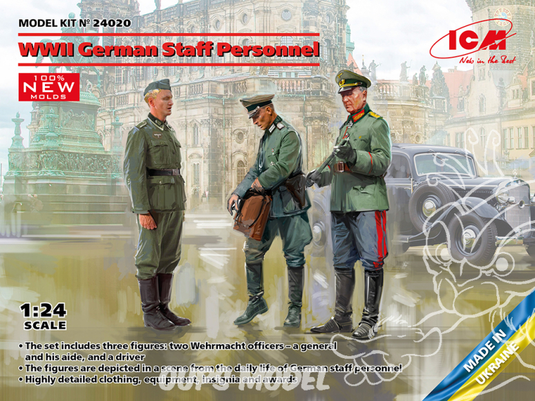 Icm maquette figurine 24020 Personnel d'état-major allemand de la Seconde Guerre mondiale 1/24