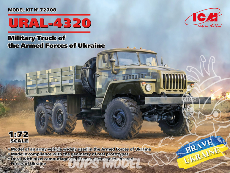 Icm maquette militaire 72708 URAL-4320 Camion militaire des forces armées ukrainiennes 1/72