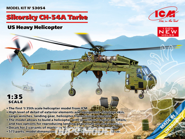 Icm maquette helicoptére 53054 Sikorsky CH-54A Tarhe Hélicoptère lourd américain 1/35