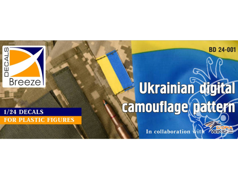 Decals Breeze BD24-001 Motif de camouflage numérique ukrainien 1/24