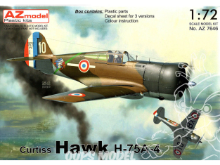 AZ Model Kit avion AZ7646 Curtiss Hawk H-75A-4 France 1/72