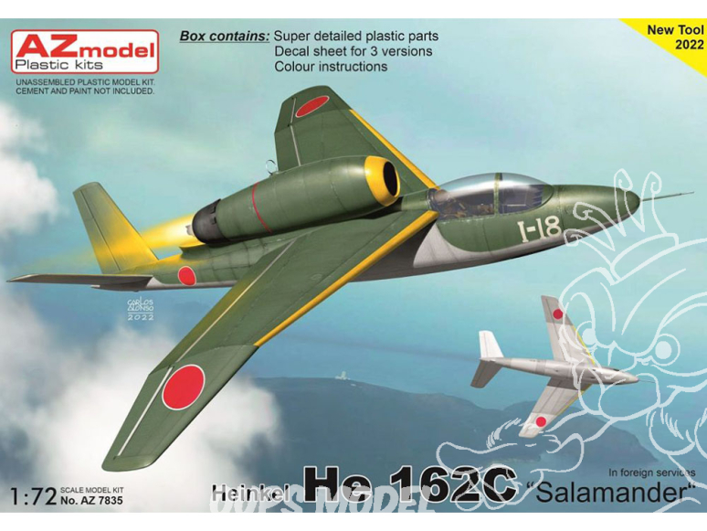 AZ Model Kit avion AZ7835 Heinkel He 162C "Dans les services étrangers" 1/72