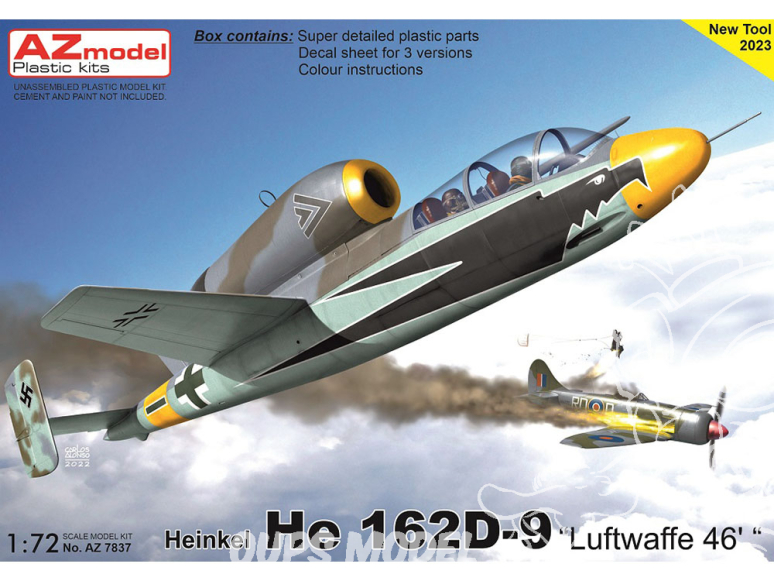 AZ Model Kit avion AZ7837 Heinkel He 162D-9 "Luftwaffe 46" 1/72