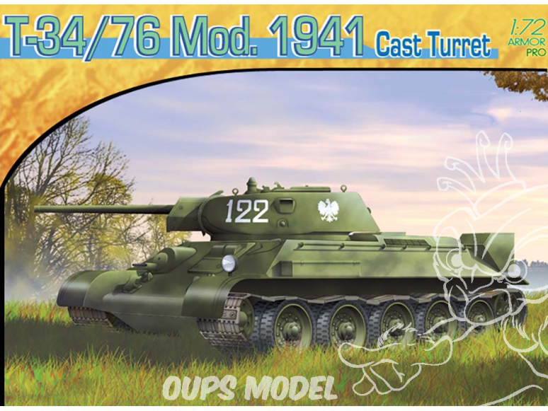 dragon maquette militaire 7262 T34/76 modele 1941 Tourelle moulée 1/72