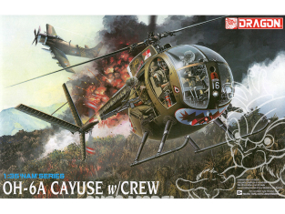 Dragon maquette helico 3310 Hughes OH-6A Cayuse avec equipage 1/35