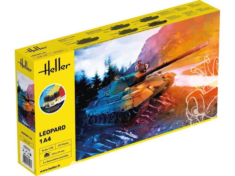 Heller maquette militaire 57126 STARTER KIT Leopard 1A4 inclus peintures principale colle et pinceau 1/35