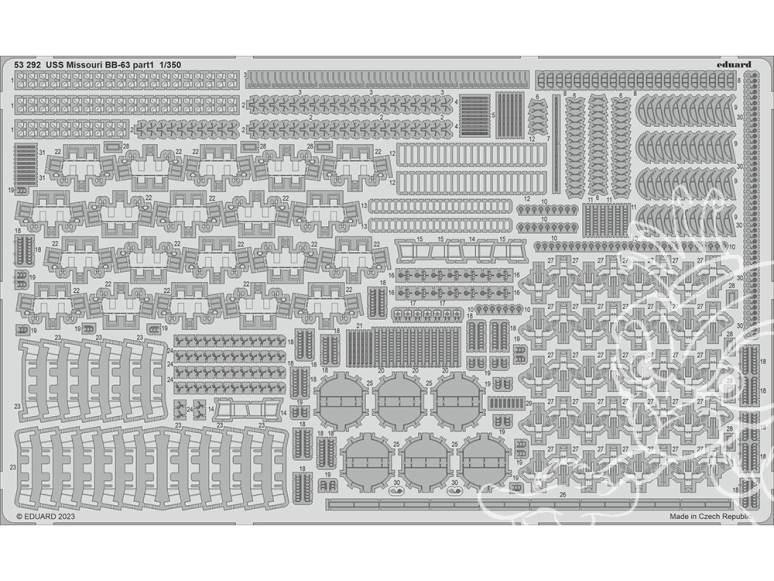 Eduard photodecoupe bateau 53292 Amélioration USS Missouri BB-63 Hobby Boss 1/350