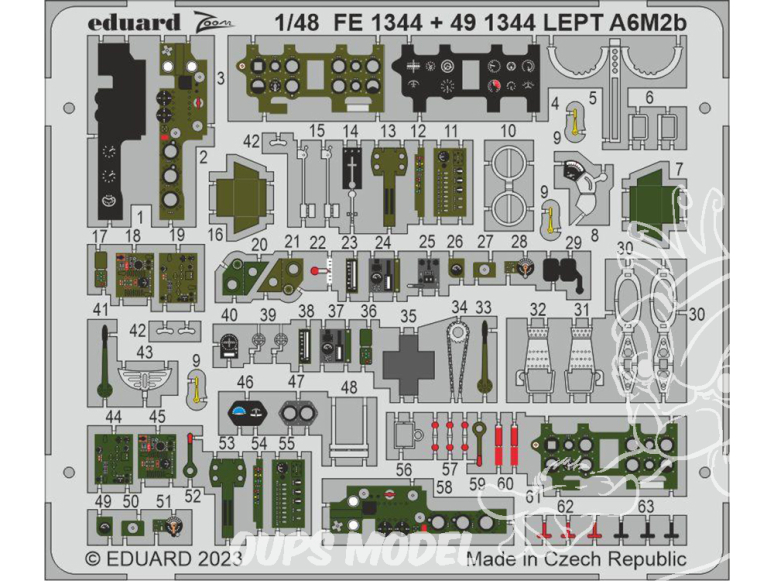 EDUARD photodecoupe avion FE1344 Zoom amélioration A6M2b Academy 1/48
