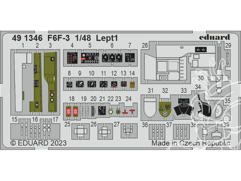 EDUARD photodecoupe avion 491346 Amélioration F6F-3 Eduard 1/48