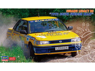 Hasegawa maquette voiture 20602 Subaru Legacy RS "1992 South Swedish Rally" 1/24