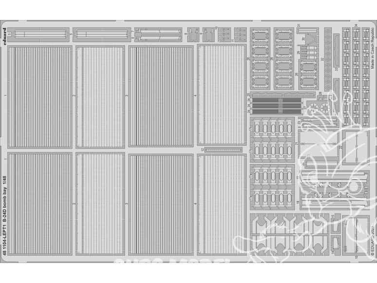 EDUARD photodecoupe avion 481104 Baie de bombe B-24D Revell 1/48