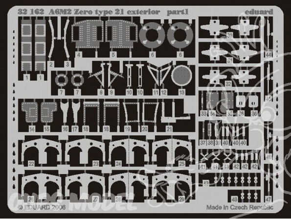 EDUARD photodecoupe avion 32162 Exterieur A6M2 Zero Type 21 1/32