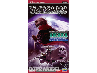 Hasegawa maquette 64799 Albator Captain Harlock Dimensional Voyage Space Pirate Battleship Arcadia IThird 1/2500