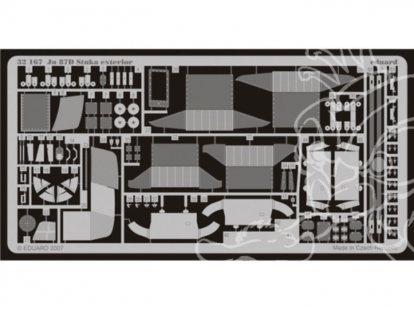 EDUARD photodecoupe avion 32167 Exterieur Junkers Ju87D Stuka 1/32