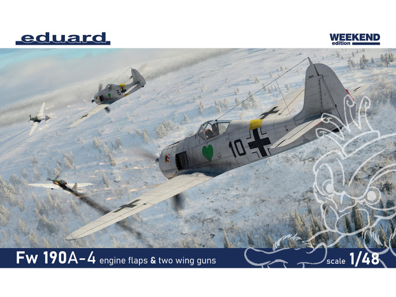EDUARD maquette avion 84117 Focke Wulf Fw 190A-4 Engine flaps & Two wing guns WeekEnd Edition 1/48