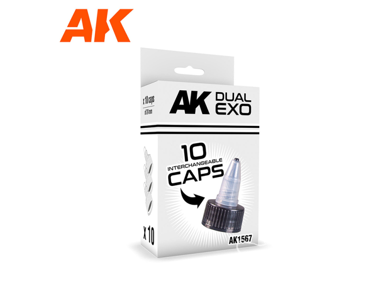 Ak interactive peinture AK1567 DUAL EXO 10 ENSEMBLE DE CAPUCHONS INTERCHANGEABLES