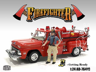 American Diorama figurine AD-76419 Pompiers - Se tenir prêt 1/24