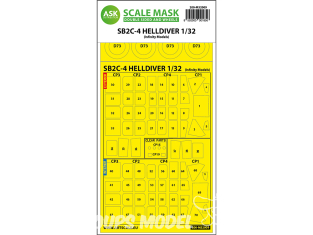 ASK Art Scale Kit Mask Recto Verso M320009 SB2C-4 Helldiver Infinity Models 1/32
