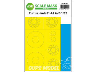 ASK Art Scale Kit Mask M320011 Insignes Curtiss Hawk 81-A2 AVG Great Wall Hobby 1/32