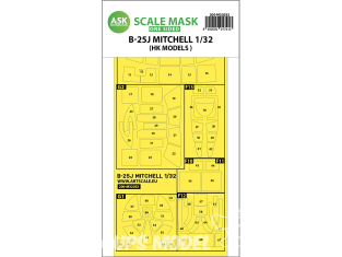 ASK Art Scale Kit Mask M32033 B-25J Mitchell Hk Models Recto 1/32