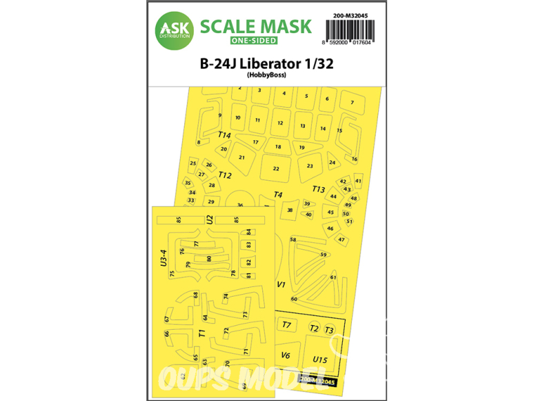 ASK Art Scale Kit Mask M32045 B-24J Liberator Hobby Boss Recto 1/32