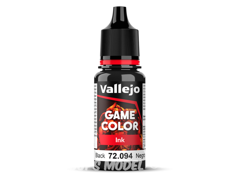 Vallejo Peinture Acrylique Game Color Nouvelle gamme 72094 Encre Noire 17ml