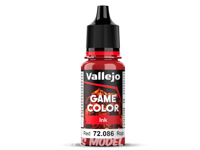 Vallejo Peinture Acrylique Game Color Nouvelle gamme Ink 72096 Encre Rouge 17ml