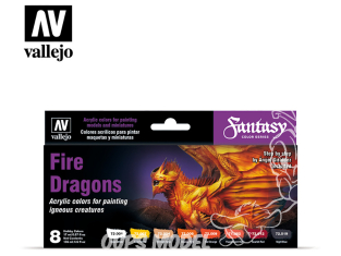 Vallejo Set Fantasy 72312 Dragons de feu 8 x 17ml