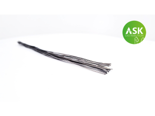 ASK Art Scale Kit T0081 Fil de métal demi-rond 0,8mm x 0,55mm x 140mm x16
