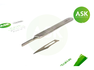 ASK Art Scale Kit T0075 Scalpel Acier inoxydable avec 3 lames no.11