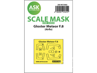 ASK Art Scale Kit Mask M72065 Gloster Meteor F.8 Airfix Recto 1/72