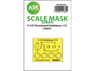 ASK Art Scale Kit Mask M72066 P-47D Thunderbolt Bubbletop Tamiya Recto 1/72