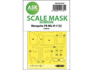 ASK Art Scale Kit Mask M32027 Mosquito FB Mk.VI Tamiya Recto 1/32
