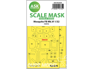 ASK Art Scale Kit Mask M32028 Mosquito FB Mk.VI Tamiya Recto Verso 1/32