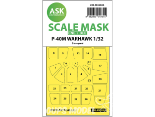 ASK Art Scale Kit Mask M32024 P-40M Warhawk Hasegawa Recto 1/32