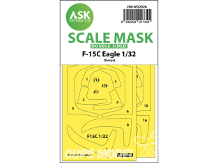 ASK Art Scale Kit Mask M32026 F-15C Eagle Tamiya Recto Verso 1/32