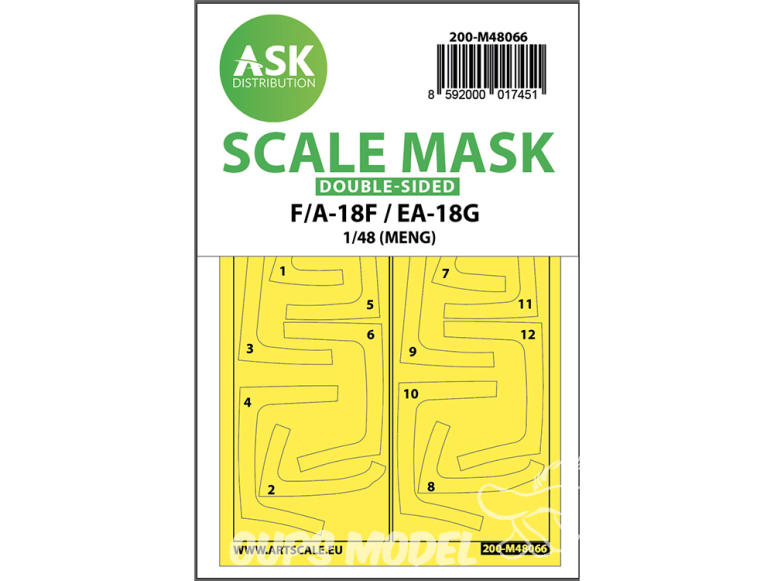 ASK Art Scale Kit Mask M48066 F/A-18F / EA-18G Meng Recto Verso 1/48