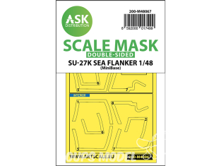 ASK Art Scale Kit Mask M48067 Sukhoi Su-27K Sea Flanker MiniBase Recto Verso 1/48